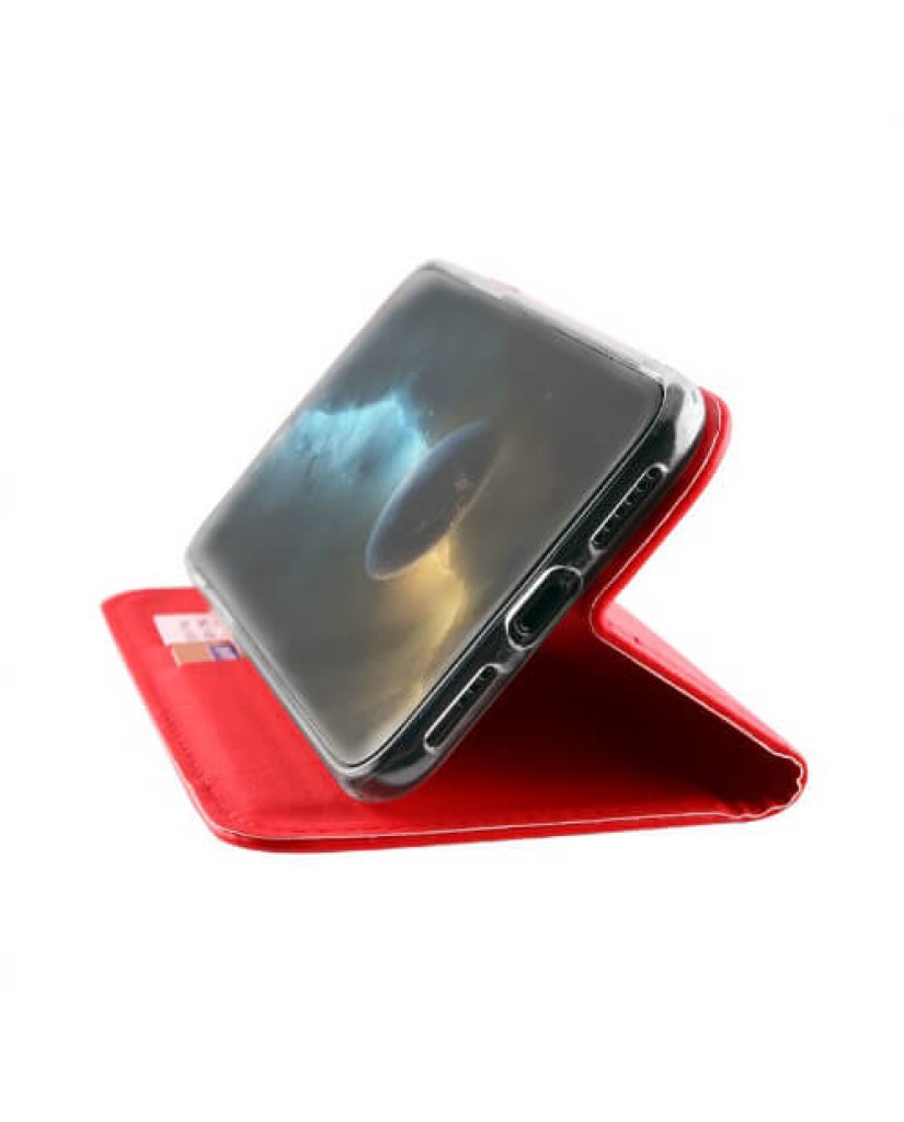 ΘΗΚΗ SAMSUNG A7 2018 A750 6.0" - POCKET MAGNET BOOK STAND – RED