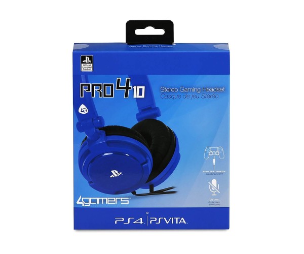 Headset 4Gamers PRO4-10 Stereo Gaming Ακουστικά Wired Blue - PS4 / PS Vita - Μπλε
