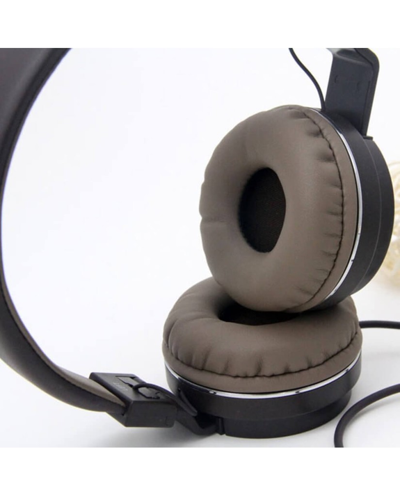Ακουστικά με Μικρόφωνο GORSUN GS-779 Συμβατά με PS4/MP3/PC/Tablet/Laptop/iPad/iPod/Κινητά Τηλέφωνα - Καφέ