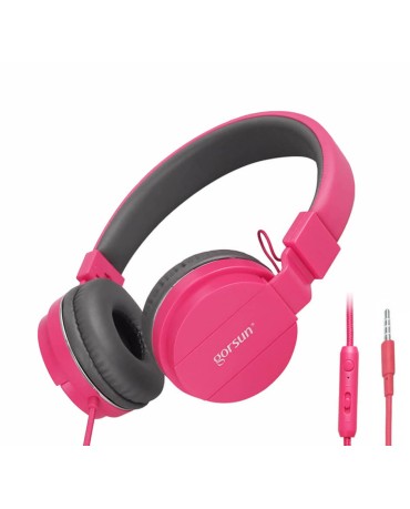 Ακουστικά με Μικρόφωνο GORSUN GS-779 Συμβατά με PS4/MP3/PC/Tablet/Laptop/iPad/iPod/Κινητά Τηλέφωνα - Ροζ