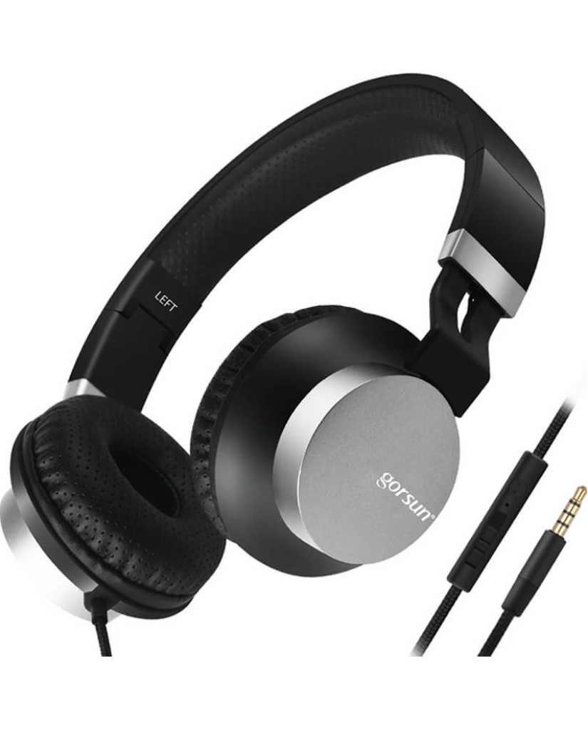 Στερεοφωνικά Ακουστικά GORSUN GS-789 με Μικρόφωνο και Ρύθμιση Έντασης Ήχου - Μαύρο