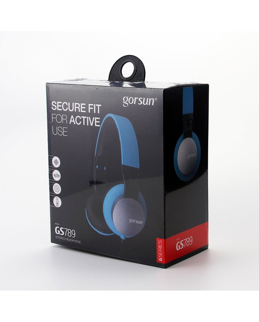 Στερεοφωνικά Ακουστικά Gorsun GS-789 με Μικρόφωνο και Ρύθμιση Έντασης Ήχου - Μπλε