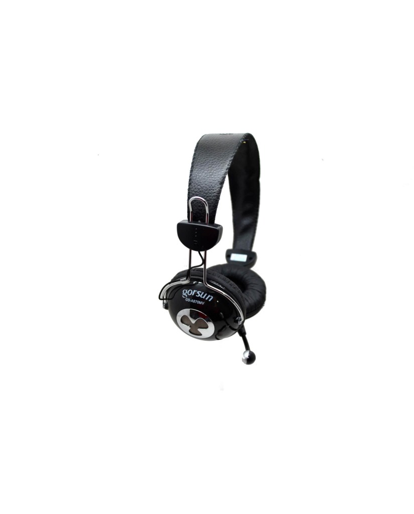 Ενσύρματα Ακουστικά με Μικρόφωνο GORSUN GS-A870MV Συμβατά με MP3/PC/Tablet/Laptop/iPad/iPod/Κινητά Τηλέφωνα - Μαύρο
