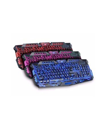 Ενσύρματο Πληκτρολόγιο με LED 3 χρωμάτων Backlight M-100 Gaming