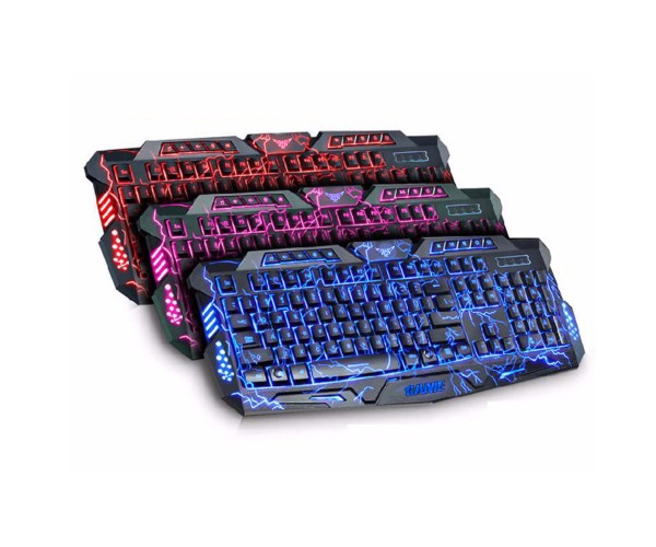 Ενσύρματο Πληκτρολόγιο με LED 3 χρωμάτων Backlight M-100 Gaming