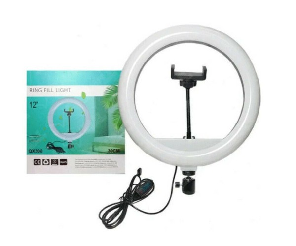 Ring Light QX300 30cm με Βάση για Κινητό και τρίποδο