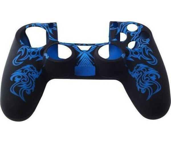 Silicone Case Κάλυμμα Σιλικόνης για Χειριστήρια PS4 Dragon Μαύρο/Μπλε Χρώμα