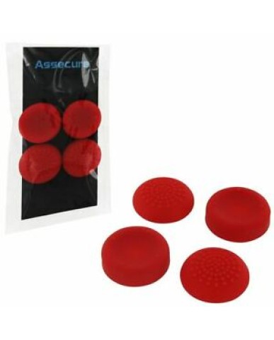 SILICONE THUMB GRIPS CONCAVE & CONVEX ASSECURE ΓΙΑ ΧΕΙΡΙΣΤΗΡΙΑ PS4/PS3/PS2/XBOX ONE/XBOX 360/SWITCH - ΚΟΚΚΙΝΟ