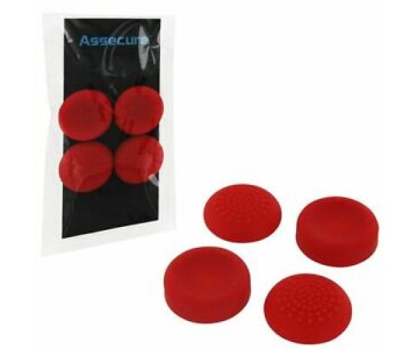 SILICONE THUMB GRIPS CONCAVE & CONVEX ASSECURE ΓΙΑ ΧΕΙΡΙΣΤΗΡΙΑ PS4/PS3/PS2/XBOX ONE/XBOX 360/SWITCH - ΚΟΚΚΙΝΟ