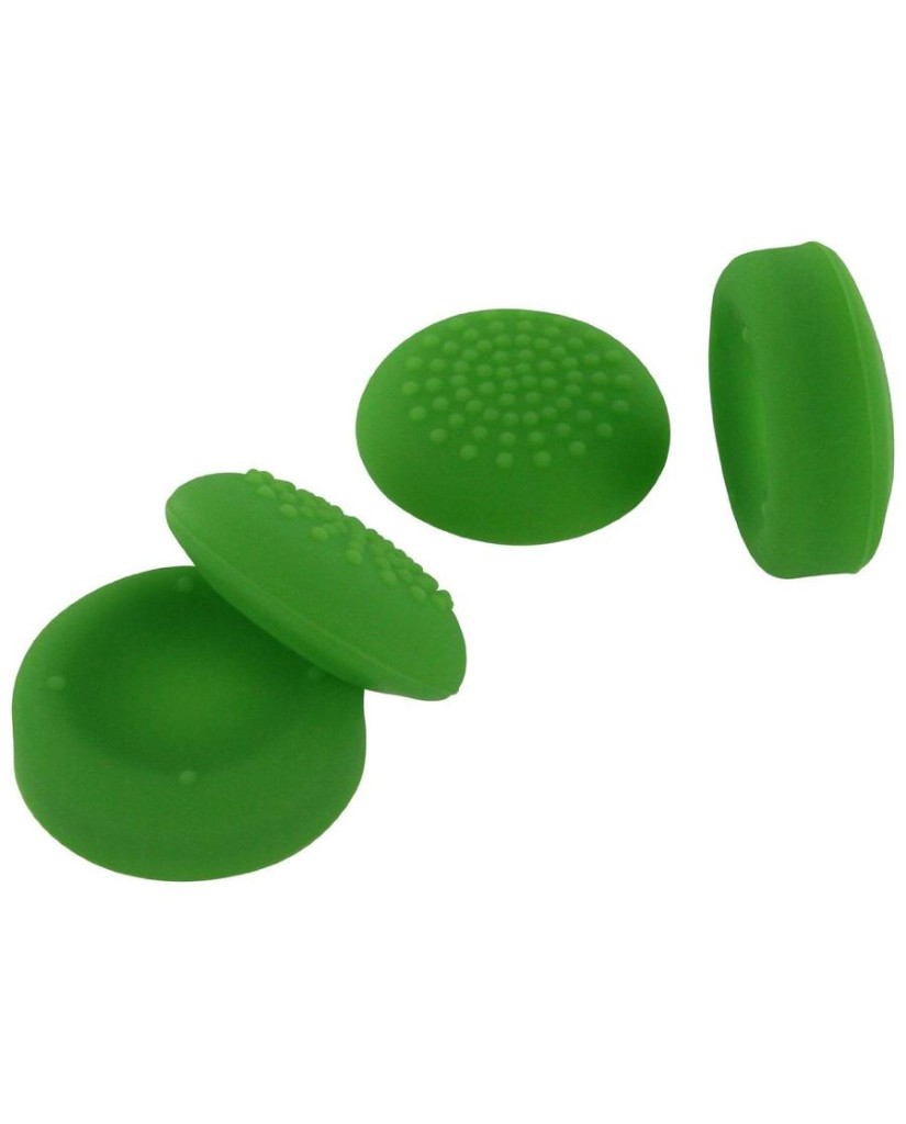 SILICONE THUMB GRIPS CONCAVE & CONVEX ASSECURE ΓΙΑ ΧΕΙΡΙΣΤΗΡΙΑ PS4/PS3/PS2/XBOX ONE/XBOX 360/SWITCH - ΠΡΑΣΙΝO