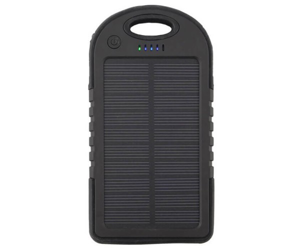 Solar Charger Powerbank - Αδιάβροχος Ηλιακός Φορτιστής 25000mAh με Επένδυση από Καουτσούκ - Μαύρο