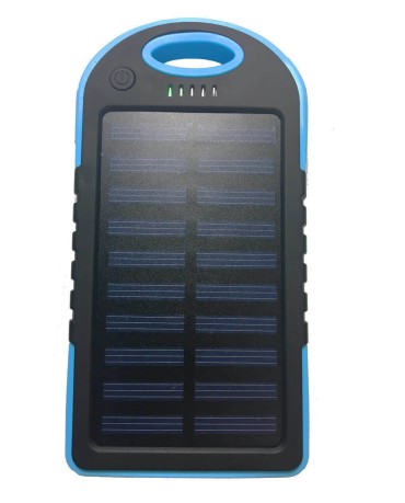 Solar Charger Powerbank - Αδιάβροχος Ηλιακός Φορτιστής 25000mAh με Επένδυση από Καουτσούκ - Μπλε