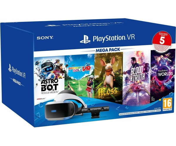 SONY PLAYSTASION VR MEGA PACK HEADSET & CAMERA V2 + 5 GAMES ΓΙΑ PS4/PS5