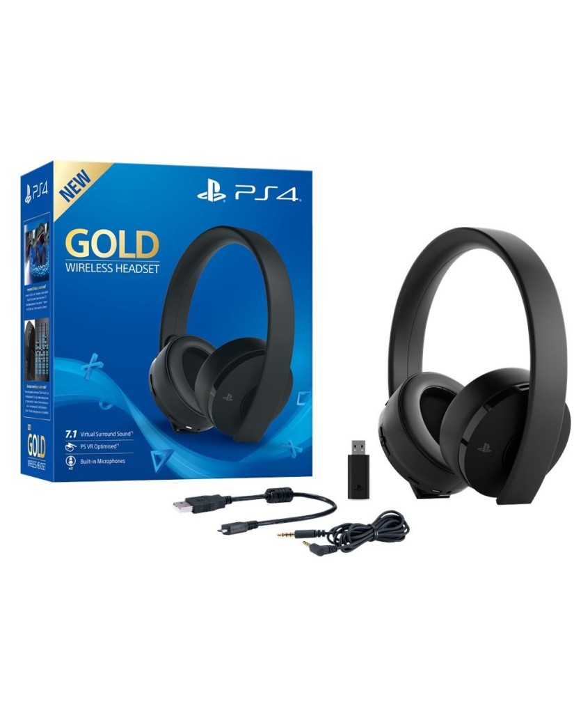 SONY PS4 WIRELESS HEADSET 7.1 GOLD VERSION - BLACK EDITION