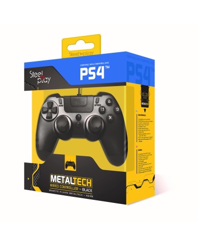 Steelplay Metal Tech Wired Controller - Χειριστήριο PS4/PS3/PC - Μαύρο