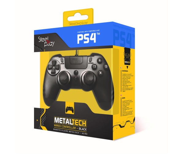 Steelplay Metal Tech Wired Controller - Χειριστήριο PS4/PS3/PC - Μαύρο