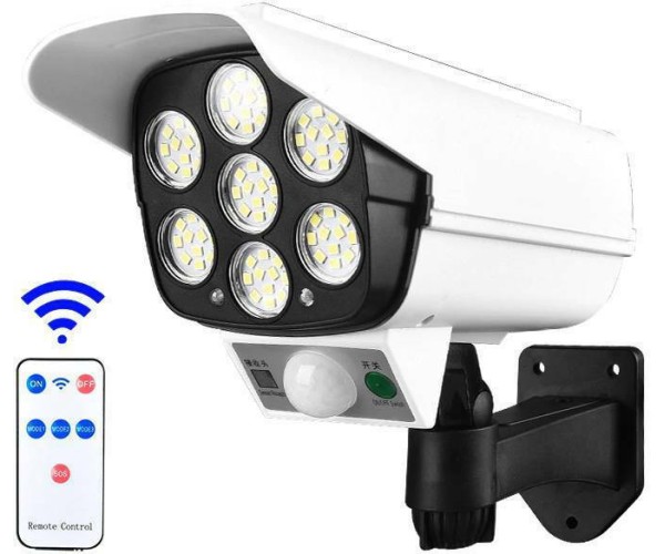 Στεγανός Ηλιακός Προβολέας LED 1.8W Ψυχρό Λευκό 6000K με Αισθητήρα Κίνησης και Τηλεχειριστήριο IP65
