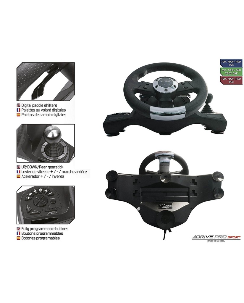 SUBSONIC DRIVE PRO SPORT RACING WHEEL - ΤΙΜΟΝΙΕΡΑ ΜΕ ΠΕΤΑΛΙΑ ΚΑΙ ΜΟΧΛΟ ΤΑΧΥΤΗΤΩΝ - PS4, XBOX ONE, PS3, PC