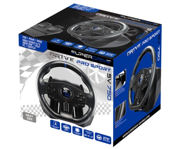 SUBSONIC SUPERDRIVE PRO SPORT SV750 - ΤΙΜΟΝΙΕΡΑ ΜΕ ΠΕΤΑΛΙΑ SV750 ΓΙΑ PS4, PC, XBOX ONE, XBOX SERIES X/S ΜΕ 270° ΠΕΡΙΣΤΡΟΦΗΣ