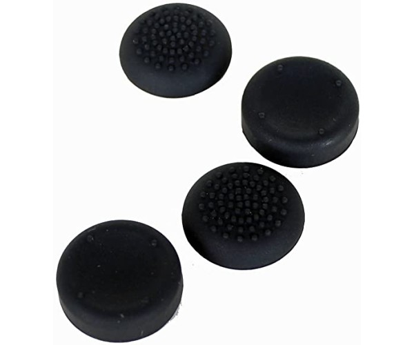SILICONE THUMB GRIPS CONCAVE & CONVEX ASSECURE ΓΙΑ ΧΕΙΡΙΣΤΗΡΙΑ PS4/PS3/PS2/XBOX ONE/XBOX 360/SWITCH - ΜΑΥΡΟ