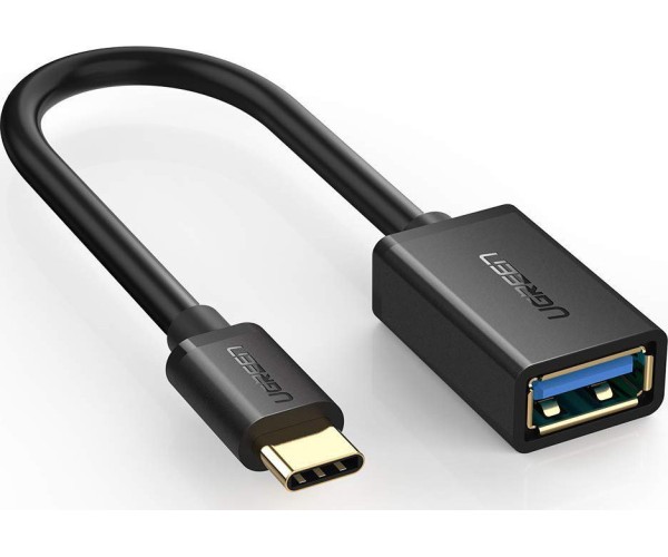 Ugreen Αντάπτορας USB-C σε USB-A 3.1 με 8cm Καλώδιο OTG Adapter Type-C Male to USB-A Female - Μαύρος