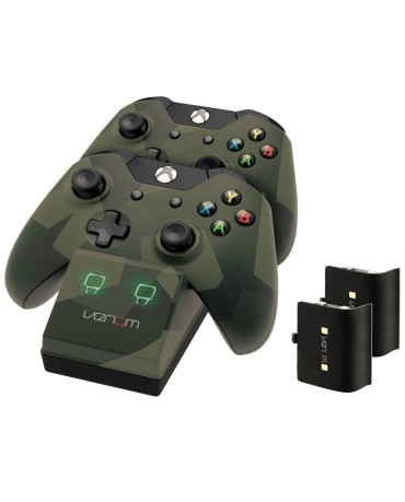 VENOM TWIN CHARGE DOCKING STATION - ΒΑΣΗ ΣΤΗΡΙΞΗΣ & ΦΟΡΤΙΣΗΣ ΧΕΙΡΙΣΤΗΡΙΩΝ XBOX ONE ΜΕ LED ΠΕΡΙΛΑΜΒΑΝΕΙ 2 ΕΠΑΝΑΦΟΡΤΙΖΟΜΕΝΕΣ ΜΠΑΤΑΡΙΕΣ – ΠΡΑΣΙΝΟ ΠΑΡΑΛΛΑΓΗΣ