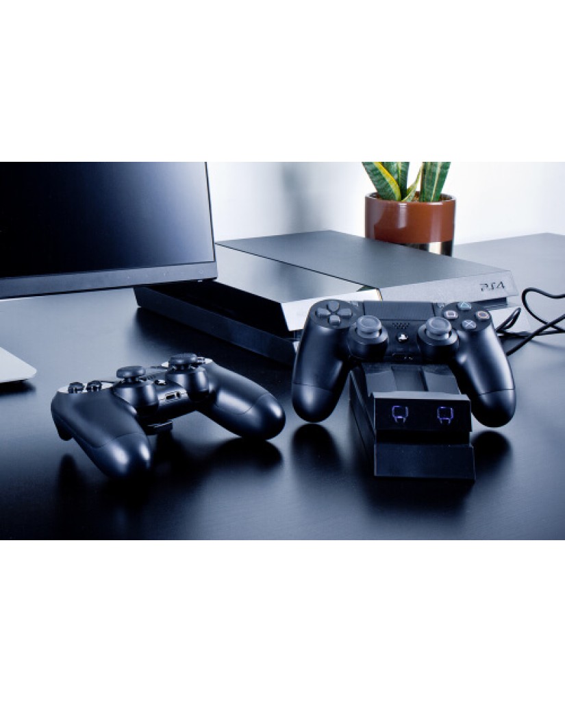 VENOM TWIN CHARGE DOCKING STATION - ΒΑΣΗ ΣΤΗΡΙΞΗΣ & ΦΟΡΤΙΣΗΣ ΧΕΙΡΙΣΤΗΡΙΩΝ PS4 ΜΕ LED – ΜΑΥΡΟ