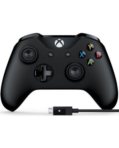 Microsoft Xbox One Wireless Controller + Cable For Windows - Μαύρο