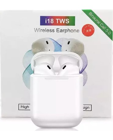 Ασύρματα Ακουστικά Bluetooth 5.0 i18 TWS Touch Control Mini Earbuds - Λευκό