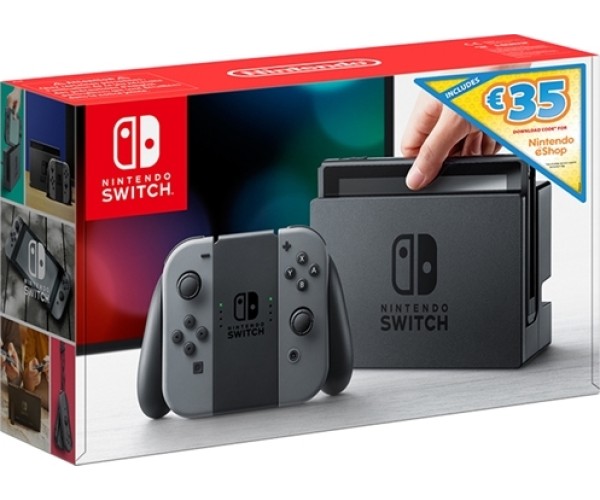 NINTENDO SWITCH CONSOLE GREY JOY-CON - 32GB + DOWNLOAD CODE 35€