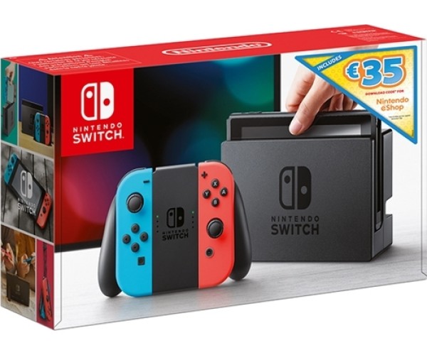 NINTENDO SWITCH CONSOLE RED/BLUE JOY-CON - 32GB + DOWNLOAD CODE 35€