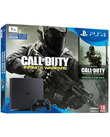 Sony PlayStation 4 - 1TB Slim Black + Call Of Duty Infinite Warfare + Call Of Duty Modern Warfare Remastered + Tales of Zestiria + Δώρο Θήκη Σιλικόνης PS4 Χειριστηρίου