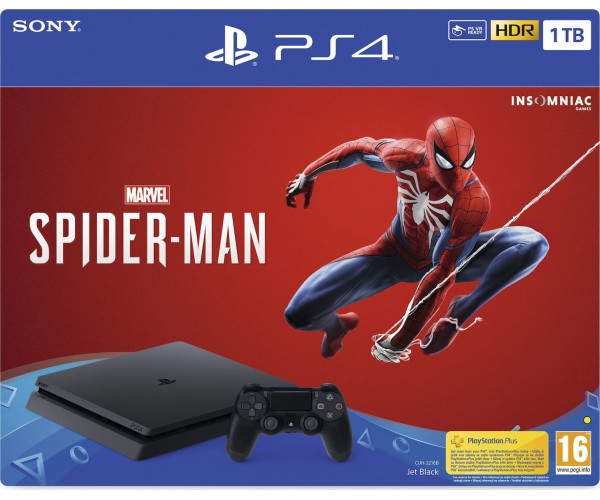 Sony PlayStation 4 - 1TB Slim Black + Marvel's Spider-Man