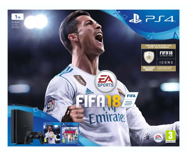 Sony PlayStation 4 - 1TB Slim + FIFA 18 Ultimate Team Icons + Δώρο Playstation Plus 14 Days + Δώρο Knowledge is Power