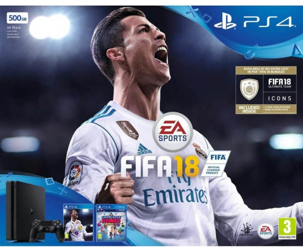 Sony PlayStation 4 - 500GB Slim + FIFA 18 Ultimate Team Icons + Δώρο Playstation Plus 14 Days + Δώρο Knowledge is Power