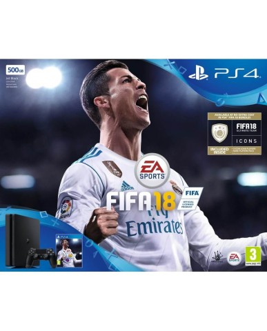 Sony PlayStation 4 - 500GB Slim + FIFA 18 Ultimate Team Icons + FIFA World Cup