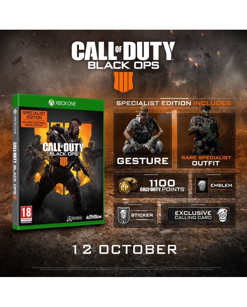 CALL OF DUTY BLACK OPS 4 SPECIALIST EDITION - XBOX ONE NEW GAME