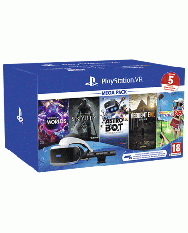 SONY PLAYSTASION VR MEGA PACK HEADSET & CAMERA V2 + VR WORLDS & 4 GAMES