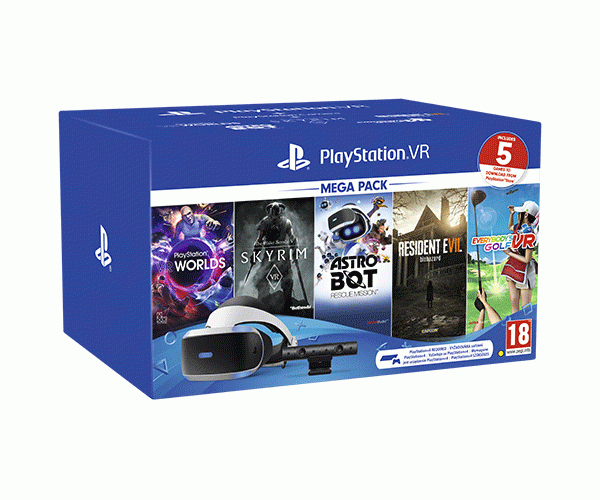 SONY PLAYSTASION VR MEGA PACK HEADSET & CAMERA V2 + VR WORLDS & 4 GAMES